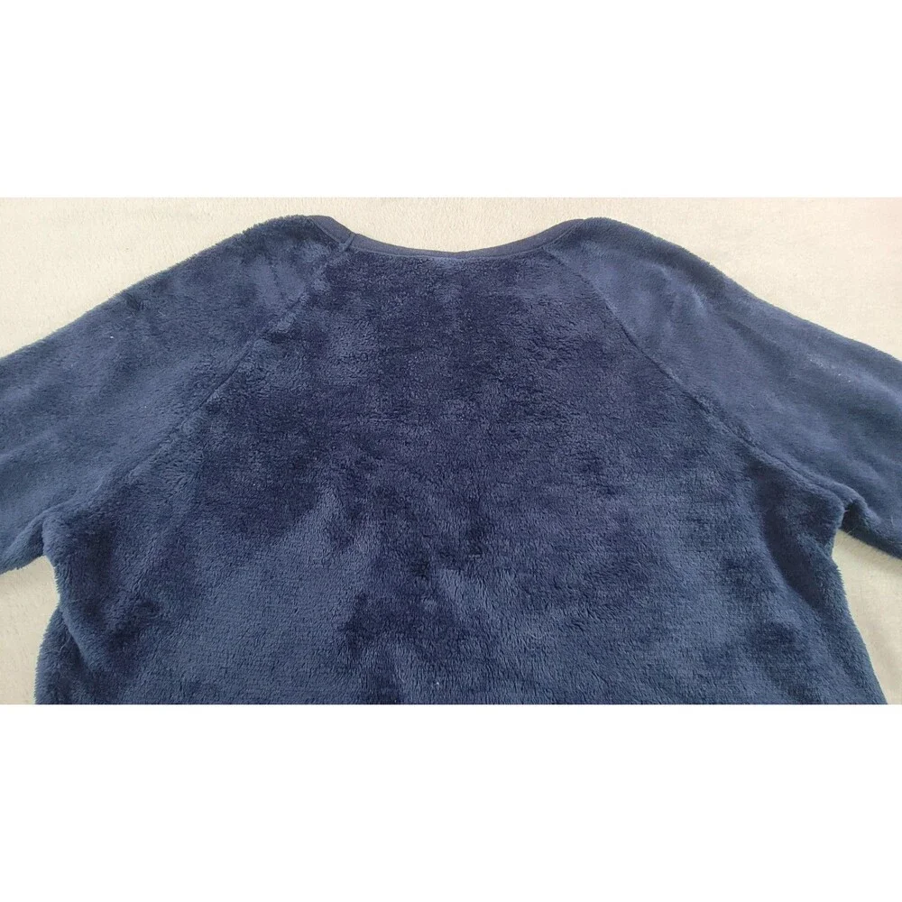Disney Eeyore Bah Hum Bug Blue Plush Fleece Pajama Top Sleepwear Sweater L 12-14